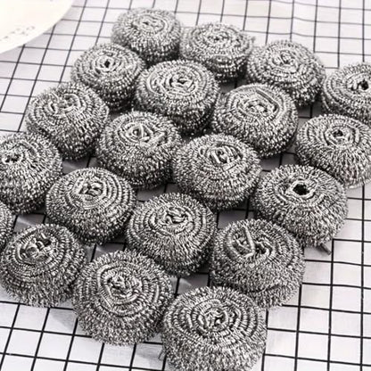 6-Pack Stainless Steel Scourers Heavy Duty Scrubber Pads 6cm x 2.5cm Metal Scouring Pads for Kitchen Cookware Grills Pans Oven Rust-Resistant Multipurpose Cleaning Pads for Tough Grease Burnt On Food