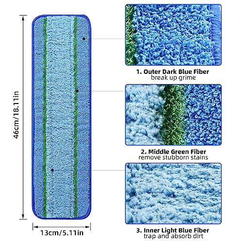 3 Pack Deep Clean Pads for Bona Family of Mops | Washable & Reusable Microfiber Cleaning Pad for Hardwood and Multi-Surface - color: 3 Deep Cleaing Pads