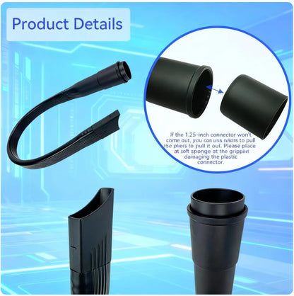 25" Flexible Vacuum -Generic Flexible Vacuum Crevice Tool Universal Attachment Long Reach Design Cleaning Accessory for Vacuum Hoses Tight Spaces(1 Pcs)