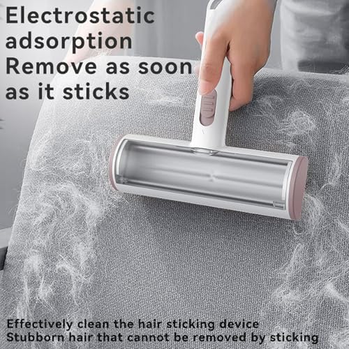 Pet Hair Remover, Lint Brush - Reusable Lint Roller for Cat & Dog Hair on Couch, Carpet, Rugs & Bedding - Portable, Eco-Friendly, No Need for Lint Roller Refills (Brown & White) - color: Brown & White