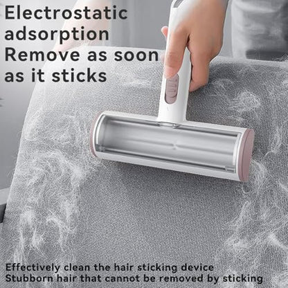 Pet Hair Remover, Lint Brush - Reusable Lint Roller for Cat & Dog Hair on Couch, Carpet, Rugs & Bedding - Portable, Eco-Friendly, No Need for Lint Roller Refills (Brown & White) - color: Brown & White