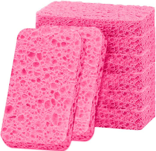6 - Pack Non-Scratch Scrub Sponges - Sponges for Dishes and Washing Dishes, Cleaning Sponges for Kitchen Home Office, Magical 3D DIY Art and Craft Suppliers（Pink） - color: Pink, size: 6 - Pack
