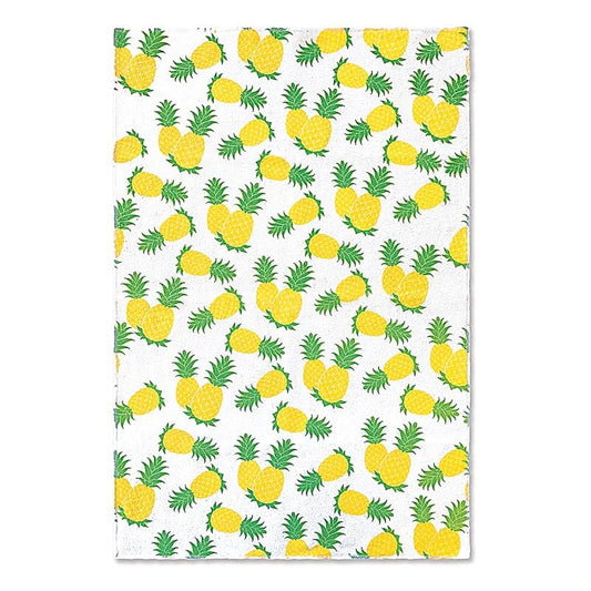 Island Heritage 2 Pieces Kitchen Towel Set, 16" x 24" Ultra Absorbent Microfiber Dish Towel for Kitchen Drying and Cleaning (Pineapple Medley) - color: Pineapple Medley