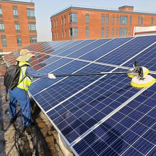 Electric Solar Panel Cleaning Brush & Rod, with Power Converter, for Solar Panel and Glass Cleaning, Extendable Water Fed Rod Cleaning Kit, 110V-240V,24.6ft(7.5m) - color: 24.6ft(7.5m)
