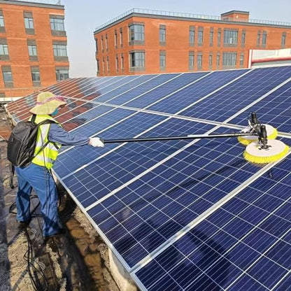 Electric Solar Panel Cleaning Brush & Rod, with Power Converter, for Solar Panel and Glass Cleaning, Extendable Water Fed Rod Cleaning Kit, 110V-240V,18ft(5.5m) - color: 18ft(5.5m)