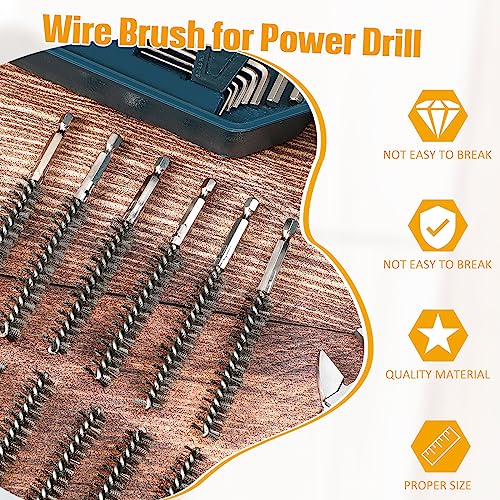 Geiserailie Bore Brush Bristles Wire Brush for Power Drill Cleaning Wire with Hex Shank Handle for Power Drill Cleaning(20 Pieces,Stainless Steel) - style: Stainless Steel