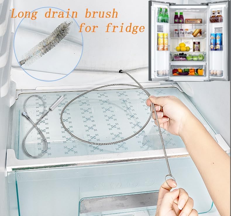 2 Pack 79" Flexible Pipe Cleaner Brush, Rustproof Bendable Drain Brush with Dual Bristles for Home, Bathroom, Car & Aquarium - color: 79inch