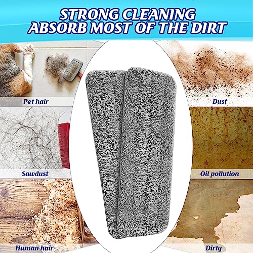 40 Pack Microfiber Cleaning Pads Machine Washable Replacement Head for Wet/Dry Mops Flat Reusable Household Replacement Mop Pad for Hardwood Floor Cleaning Scrubbing Fit Most Mops (Gray) - color: Gray