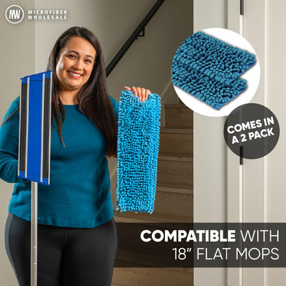 Microfiber Wholesale 18" Chenille Mucho Mop Pad - 2 Pack, Reusable & Washable Microfiber Mop Pads, Compatible with All 18" Flat Mops - size: 18" Pad