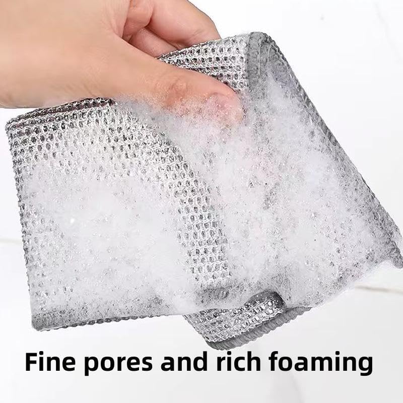 12 Counts Wire Dishwashing Rags,Multipurpose Non Scratch Wire Dishcloth for Wet and Dry.Reusable Wire Cleaning Cloths for Kitchen, Sinks, and Pans,Cleaning Tool for Pot, Dimensions(7.87X7.87)