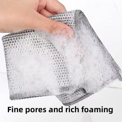 12 Counts Wire Dishwashing Rags,Multipurpose Non Scratch Wire Dishcloth for Wet and Dry.Reusable Wire Cleaning Cloths for Kitchen, Sinks, and Pans,Cleaning Tool for Pot, Dimensions(7.87X7.87)