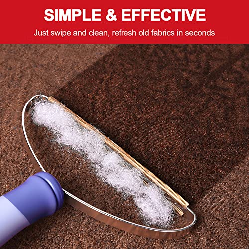 Pet Hair Remover, Dog Cat Hair Remover, Lint Cleaner Pro, Fur Removal Tool, Portable Carpet Scraper, Fuzz Rollers Hairball Shaver for Carpets, Car Mat, Couch, Pet Bed, Furniture & Rug (Purple, 2-Pack) - color: Purple - Pack of 2