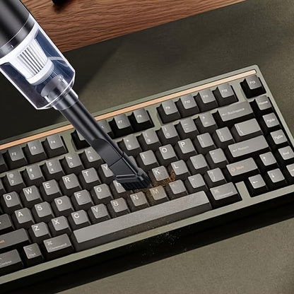 Cleaner, Car Vacuum Cleaner, Wireless Keyboard Cleaner with Super Strong Suction of 120W, Powerful Mini Rechargeable Vacuum Cleaner with Dual Filters, Suitable for Cars, Homes, Offices
