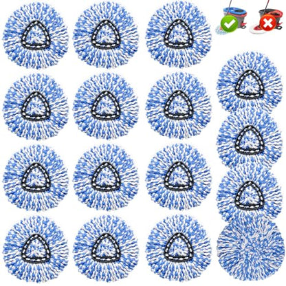 16 Pack Spin Mop Replacement Heads, Only Fit for RinseClean 2-Tank System, 100% Microfiber Spin Mop Refill Head,Spinning Mop Head Replacement for Floor Cleaning - size: 16Pack