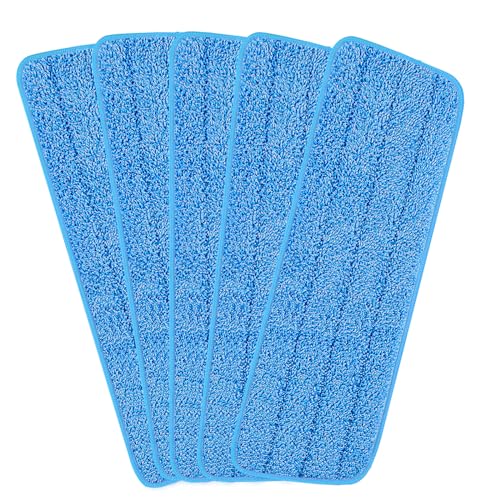 16.5 inch Reusable Mop Pads Microfiber Spray Mop Replacement Heads for Wet/Dry Mops Compatible with Bona Floor Care System (5 Pack) - color: Blue