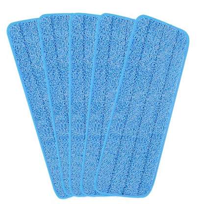 16.5 inch Reusable Mop Pads Microfiber Spray Mop Replacement Heads for Wet/Dry Mops Compatible with Bona Floor Care System (5 Pack) - color: Blue