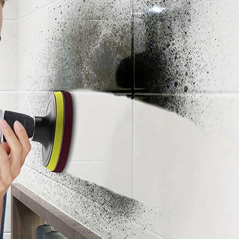 3/4 Inch Drill Power Brush Tile Scrubber Scouring Pads Cleaning Kit Household Cleaning Tool for Bathroom Floor Tub Polishing Pad (3Inch) - size: 3Inch