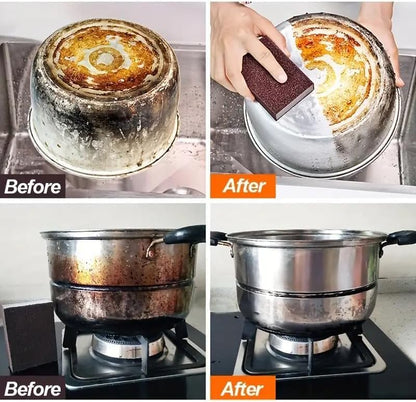 1pc Emery Magic Wipe Sponge, Pot Bottom Cleaning Descaling lron Rust Removal Dishwashing, Scouring Pads, Power Decontamination, Kitchen Toilt Supplies Tool