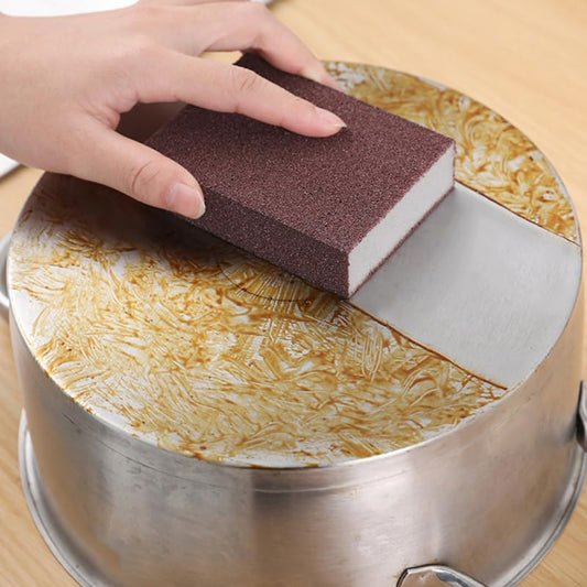 Baluue Nano Carborundum Sponge 3.93X2.75X0.98In Kitchen Scrub Sponge Non-Toxic Household Scrubbing for Stain Removal and Multi-Surface Cleaning