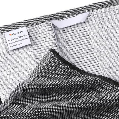 Homaxy Premium Kitchen Towels(18”x 28”, 12 Pack), Large Cotton Kitchen Hand Towels, Flat and Terry Dish Towels, 380 GSM Highly Absorbent Tea Towel Set with Hanging Loop, Black - color: Black, style: 12-pack