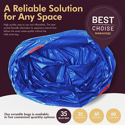 PAMI Recycling Tall Kitchen Drawstring Trash Bags- Extra-Strong Plastic Garbage Bags- Thick Trash Can Liners For Kitchen & Outdoor Bins- 2ft x2ft Unscented Trash Bags (30 Gallon – 35 Count – Blue) - style: 30 Gallon – 35 Count – Blue