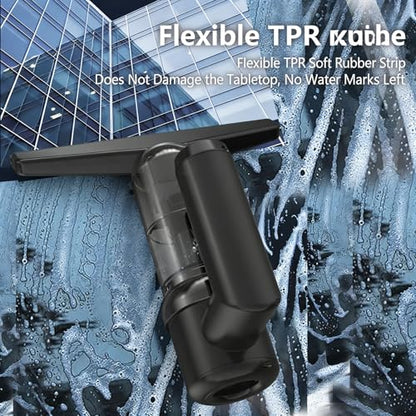 Handheld Window Vacuum Strong Suction Rechargeable Machine Suitable for Home and Office Glass Window Vacuum - color: White