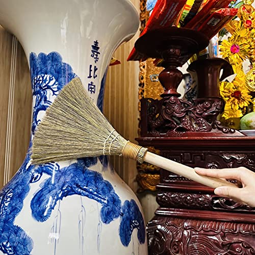 Set of 2 Vietnamese Soft Bristle Brooms, Asian Straw Broom for Kid, Decorative Broom 16.54 inch - style: 16.5in