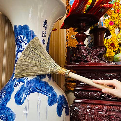 Set of 2 Vietnamese Soft Bristle Brooms, Asian Straw Broom for Kid, Decorative Broom 16.54 inch - style: 16.5in