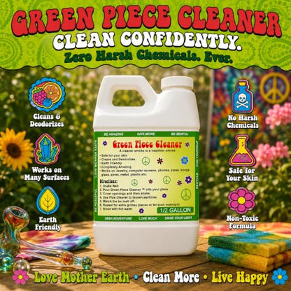 Green Piece® Cleaner – Made in USA - Great on Glass - Cleans tar and resin – 64 Oz (Half Gallon) - style: 64 OZ (Half Gallon)