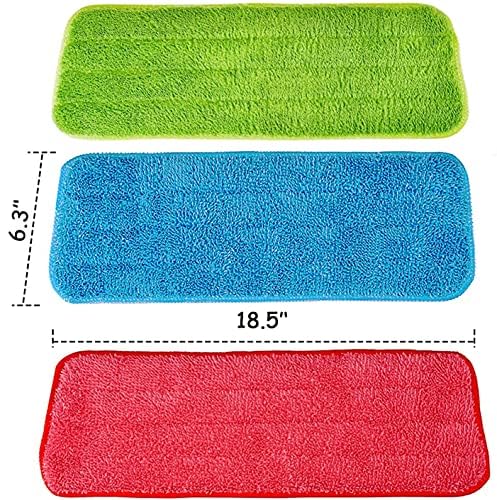 12Pack Microfiber Mop Pads, 18.5 x 6.3 Inch Reusable and Washable Spray Mop Pads, Wet and Dry Household Mop Pad Replacement, Set of 12(Colorful) - color: Colorful
