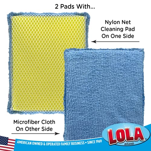 LOLA Microfiber & Nylon Net Sponges, 288 Pack, 144 Dual Sided Non-Scratch Sponge Pads and 144 with Microfiber Cloth One Side & Netting the Other Side - size: 288 Pack, style: Microfiber Terry & Nylon Net Sponges