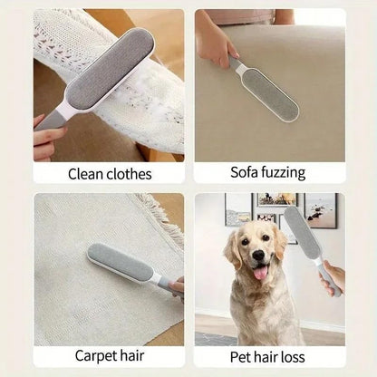 Double-Sided Cleaning Brush for Pet Hair Remover, Lint Brush for Clothes, Furniture, and Carpet - Efficient Lint Roller Alternative, Reusable Fabric & Fur Remover - size: Large