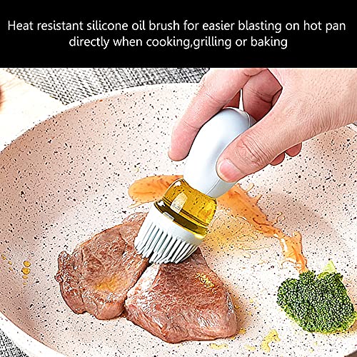 Oil Dispenser with Brush - Glass Olive Oil Dispenser for Kitchen, 2 IN 1 Oil Dispenser Bottle with Silicone Basting Brush for Cooking Vinegar Sauce BBQ Grill Frying, T-OB21, Green - color: Green