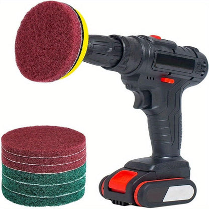3/4 Inch Drill Power Brush Tile Scrubber Scouring Pads Cleaning Kit Household Cleaning Tool for Bathroom Floor Tub Polishing Pad (3Inch) - size: 3Inch