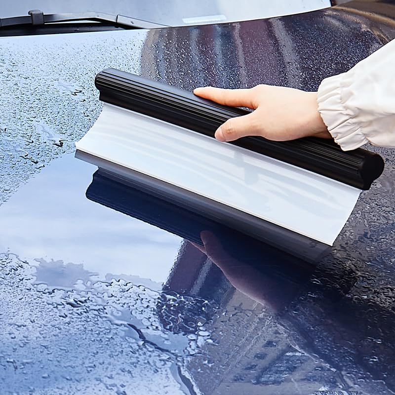 10-Inch Silicone Water Blade Squeegee, Quick Dry Wiper Blade with Anti-Slip Handle, Multi-Purpose Squeegee for Car Glass, Shower Doors, Kitchen and Windows