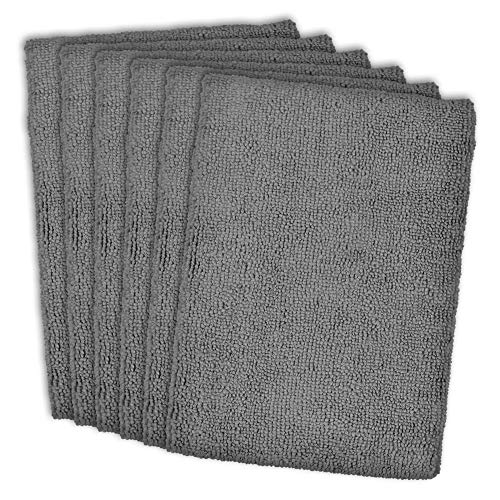 DII Cleaning Collection Soft Highly Absorbent Microfiber, Dishtowel Set, 16x24, Gray, 6 Piece - color: Gray, size: Dishtowel Set, 16x24"