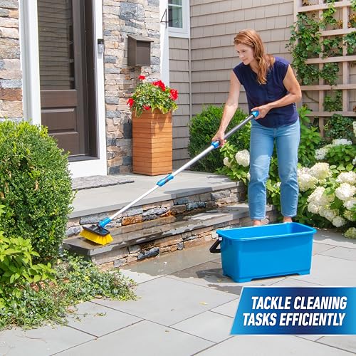 Unger Professional Lock-On EZ Extend Pro Telescopic Pole, Extension 2.6’ to 5.3’, Telescoping Pole for Floor & Surface Cleaning, Use with Lock-On Brushes and Broom Head Cleaning Tools, Indoor/Outdoor