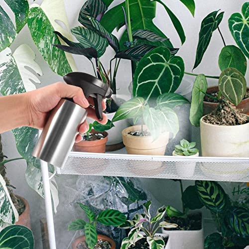 Vaguelly Stainless Steel Watering Spray Bottle Can for Easy Plant Care Capacity for Flowers and Vegetables for Boys and Girls and Plant - size: 8.5 Ounces