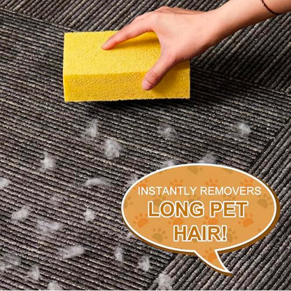 1 Pack Pet Hair Remover Sponge Cat and Dog Hair Sponge Rubber Pet Fur Lifter Removal Tool, Remove from Furniture, Carpet, Bedding, Clothing, 6.26 x 3.28 x 1.89 Inch (Yellow) - color: Yellow