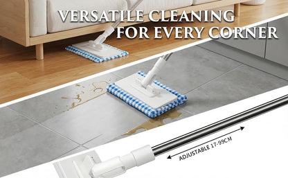 Snap Grip Mini Mop, Zero Touch MiniMop, Disposable Clip Mopstick Reusable Cloths, Retractable Gap Dust Cleaner Flat Mops with Locking Head & Sweeping Cloths (1*mop+5*Cloth)