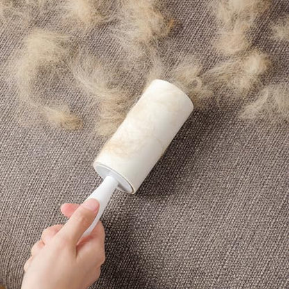 Lint Roller for Pet Hair Extra Sticky Lint Removal Roller with 3 Refills, Reusable Handle with 4 Sticky Rolls Total 240 Sheets (White Stick) - color: White Stick