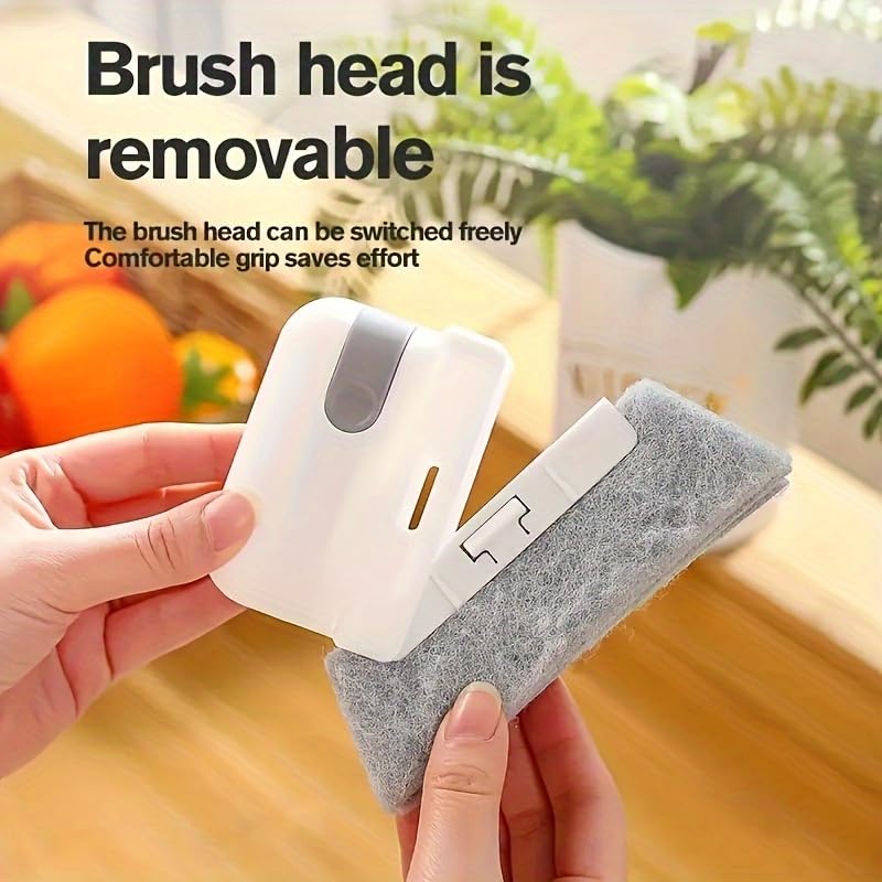 2-in-1 Groove Cleaning Brush Handheld Window Sill Sliding Door Track Gap Cleaning Brush Home Cleaning Tool