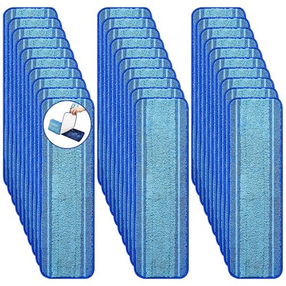 30-Pack Microfiber Mop Pads for Bona Mop- Washable Reusable Refills for Hardwood, Tile & Multi-Surface Floors | Pet Hair & Stain Remover - size: 30 PCS