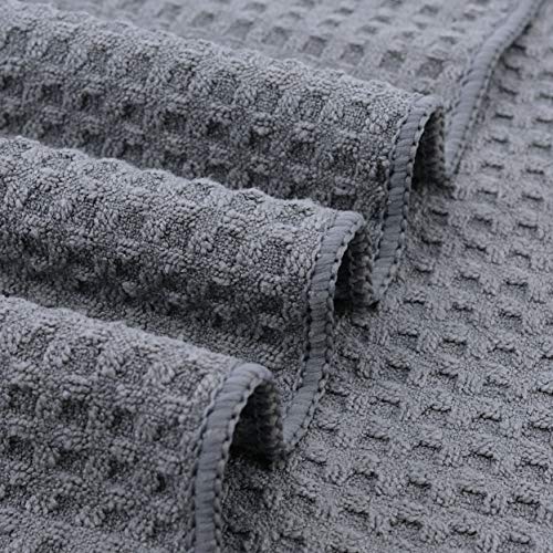 POLYTE Ultra Premium Microfiber Kitchen Dish Cloth Waffle Weave, 8 Pack (12x12 in, Gray) - color: Gray, size: 12x12 in