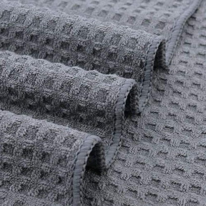 POLYTE Ultra Premium Microfiber Kitchen Dish Cloth Waffle Weave, 8 Pack (12x12 in, Gray) - color: Gray, size: 12x12 in