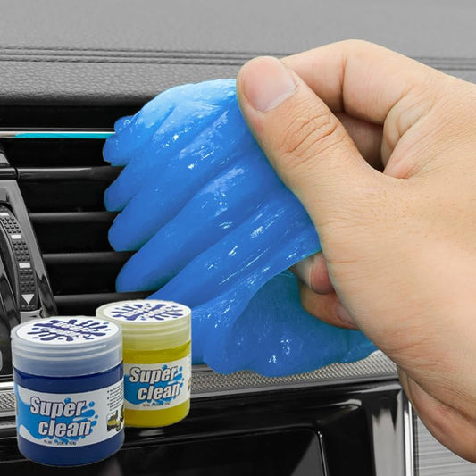 Car Cleaning Gel 2 Pack, Reusable Cleaning Putty for Car Interior Vent Keyboard Cup Holder, Auto Detailing Slime, Non-Sticky Car Cleaning Supplies Blue Yellow