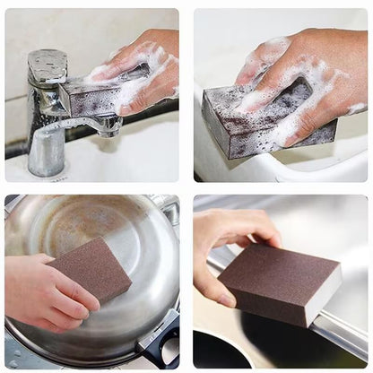 4pcs Heavy Duty Diamond Sand Pot Scrubber - Abrasive Block for Grease, Burnt Food, Pots, Pans, Grills, Sinks - Non-Scratch Kitchen Cleaning Pad for Home & Commercial Use 0.98"x2.76"x3.94"
