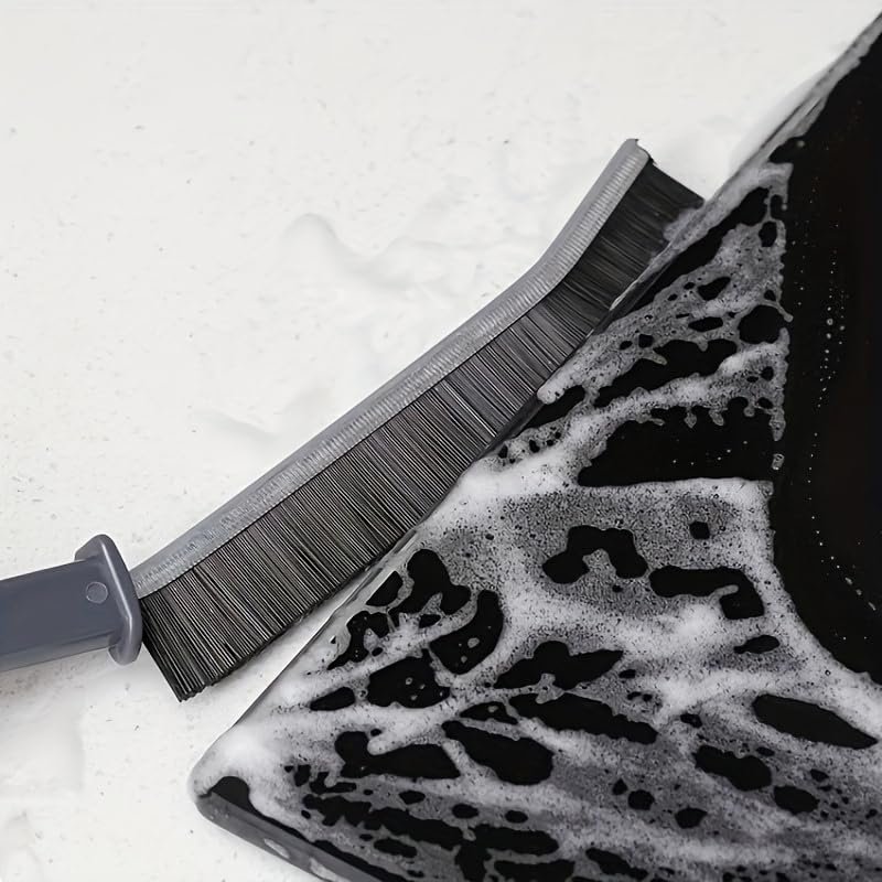 Rubber Gap Cleaning Brush for Tight Spaces - Ergonomic Handle, Flexible Bristles for Kitchen, Bathroom Tiles, Window Seams - Hard to Reach Cleaner Tool