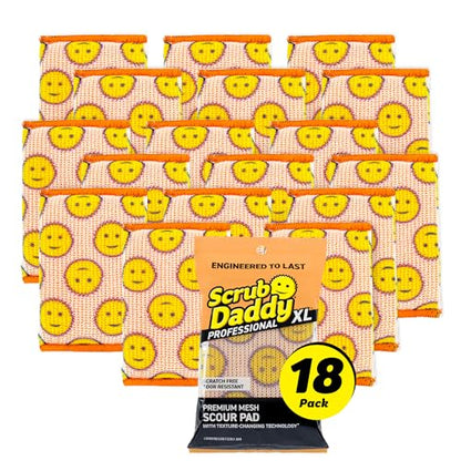 Scrub Daddy Scour Daddy XL - Large Heavy Duty Sponge & Non Scratch Scouring Pad - 18 Pack of Bulk Sponges & Commercial Cleaning Supplies - Durable & Odor Resistant (18 Count) - style: Scour Daddy XL