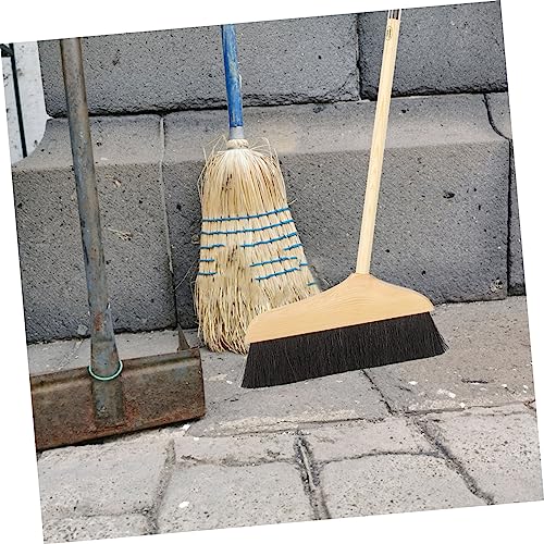 Horsehair Broom with Long Handle Soft Pine Bristles for Indoor Hardwood Floor Tile Cleaning Sweeping Tool 37.00In